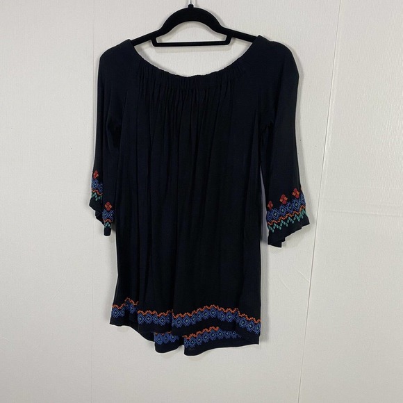 Loft Women’s Black Embroidered Off the Shoulder Top Size Petite Medium. - Picture 7 of 12